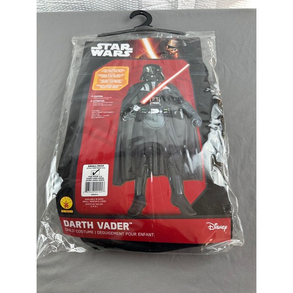Star Wars Darth Vader Child Costume Jumpsuit Mask Cape Belt Small 4-6 - Picture 1 of 5